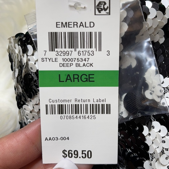 INC Black Animal Print Sequin Halter Top - Picture 8 of 11